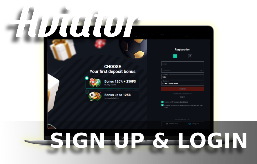 Aviator login and  registration process