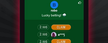 A smartphone displaying list of Lucky betting 